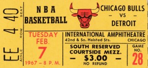 1967 Chicago Bulls 1st Season Ticket Art